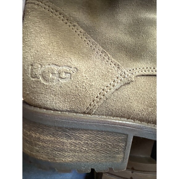 Ugg Gradin Boots Leather Women’s 8.5 Combat Lace Up Fold Down Sherpa - Picture 4 of 8